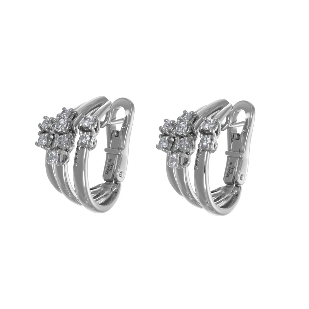 Σκουλαρίκια - 18 καράτια Λευκός χρυσός - 0.48ct. tw. Διαμάντι (Φυσικό) #3.2