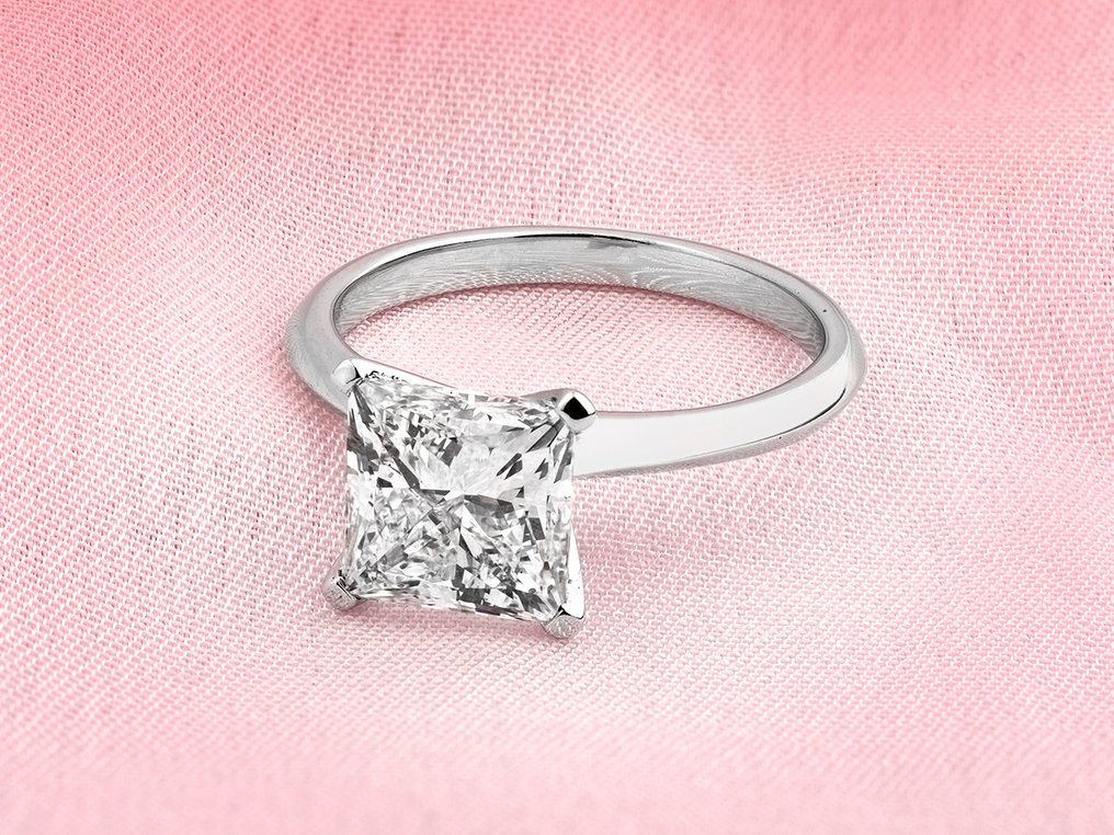 Δαχτυλίδι - 14 καράτια Λευκός χρυσός -  3.00ct. tw. Διαμάντι (Εργαστηριακής καλλιέργειας) #1.0