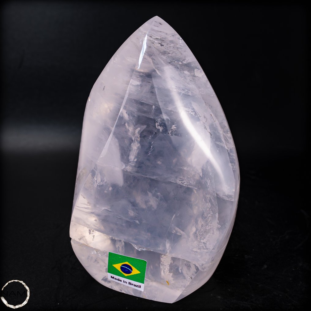 Flame of the Heart – Transparent Rose Quartz Flame from Brazil- 553.79 g #1.0