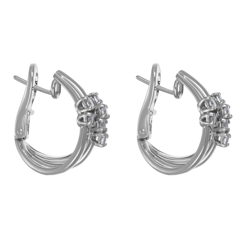 Σκουλαρίκια - 18 καράτια Λευκός χρυσός - 0.48ct. tw. Διαμάντι (Φυσικό) #1.0