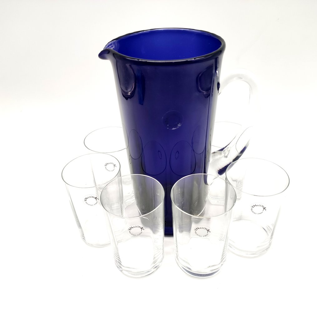 V.Nason&Co. - Σετ ποτού - Γυαλί Murano - Σετ με έξι ποτήρια και ενσωματωμένο δοχείο #4.3