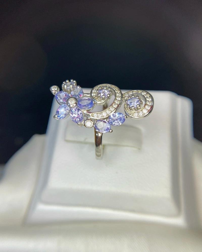 Zonder minimumprijs - Ring Zilver -  0.70ct. tw. Tanzaniet #2.1