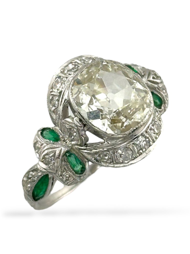 戒指 白金, 铂金戒指,配2.71克拉钻石 - 2.71ct. tw. 钻石 (天然) - 钻石 #1.0