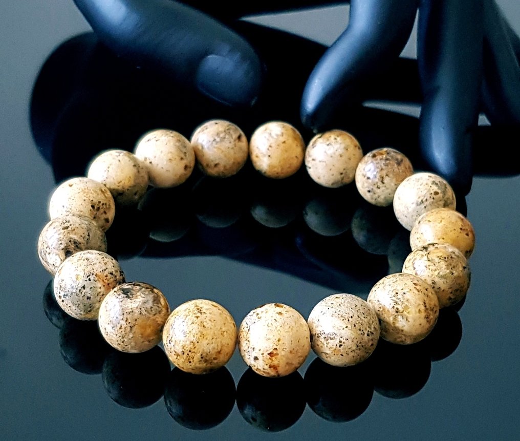 Amber 复古黄油糖巴尔蒂姆琥珀手链 - 圆球琥珀珠 - 男女皆宜- 17 g #1.0