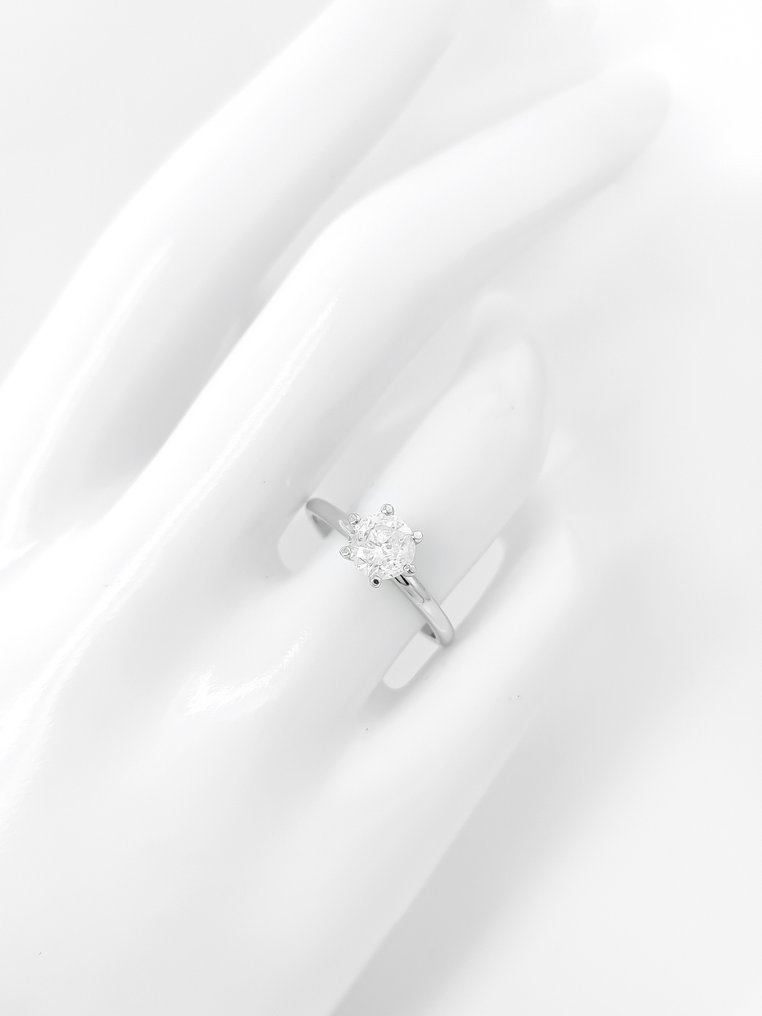 χωρίς τιμή ασφαλείας - Δαχτυλίδι - 14 καράτια Λευκός χρυσός -  0.91ct. tw. Διαμάντι (Φυσικό) - Πιστοποιητικό IGI #4.3