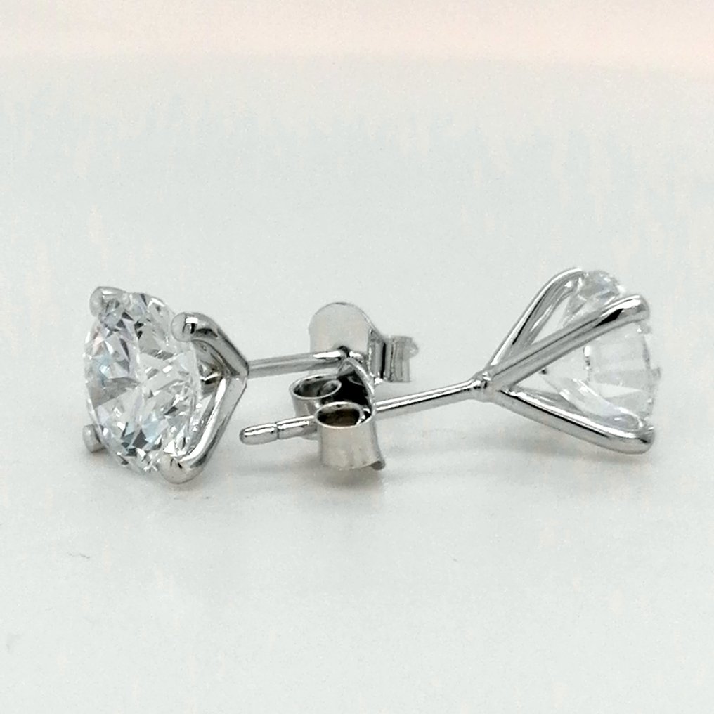 Nincs minimálár - Drop fülbevaló - 14 kt. Fehér arany -  2.20ct. tw. Gyémánt (Laboratóriumban előállított) #2.1