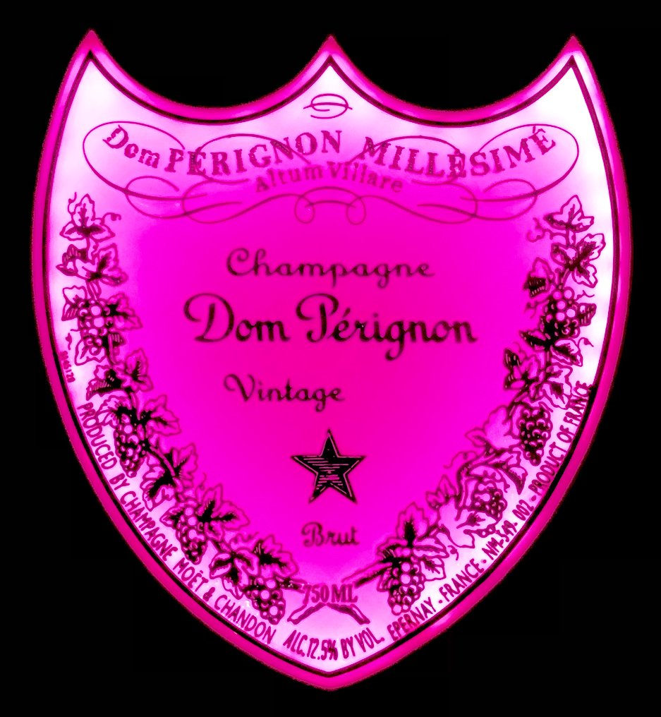 Tribute to Dom Perignon Champagne rosé , pink Label - Διαφήμιση μπαρ - Διαφημιστική πινακίδα οπίσθιου φωτισμού - σκληρό πλαστικό #4.3