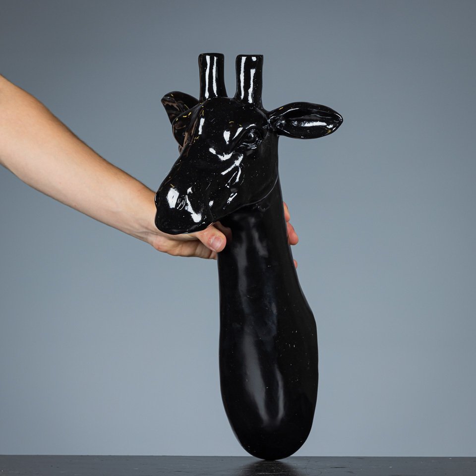 Figur - Zwarte giraf als muurhanger - 1,2 kg - polyresin #3.2