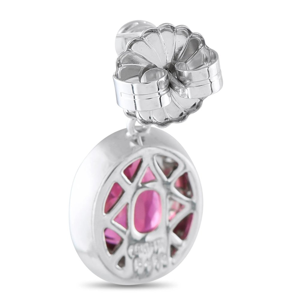 耳环 - 18K包金 18K白金0.75克拉钻石和碧玺耳环, 白金 - 5.73ct. tw. 电气石 - 钻石 #3.2