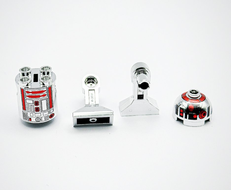 LEGO Minifigure - Star Wars - Chrome Silver Red Astromech Star Wars Official Customized Lego parts!! #2.1