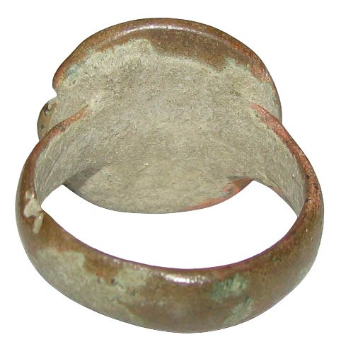 Μεσαιωνική, εποχή σταυροφόρων Χάλκινο δαχτυλίδι με αστέρι του Δαβίδ, 19 mm, αιώνες 11/13 DC Δαχτυλίδι  (χωρίς τιμή ασφαλείας) #1.0