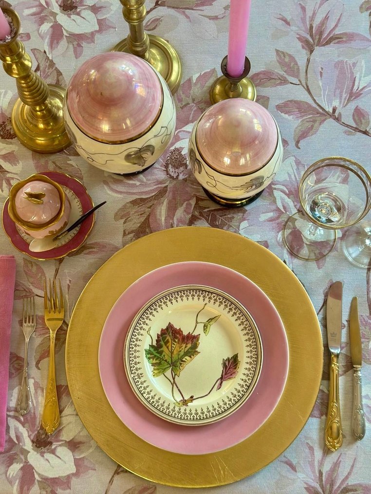 Pink magnolia-printed tablecloth for large tables. - Tablecloth  - 270 cm - 180 cm #2.1