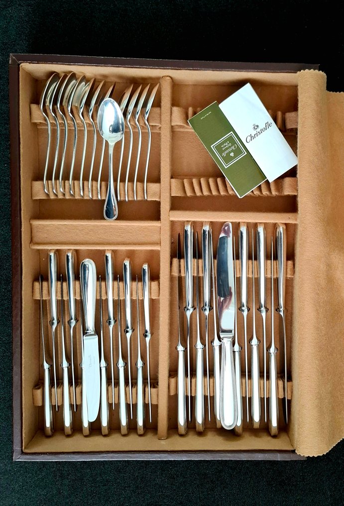 Christofle - 12人用餐具套装 (91) - 珍珠 - 镀银 #3.2