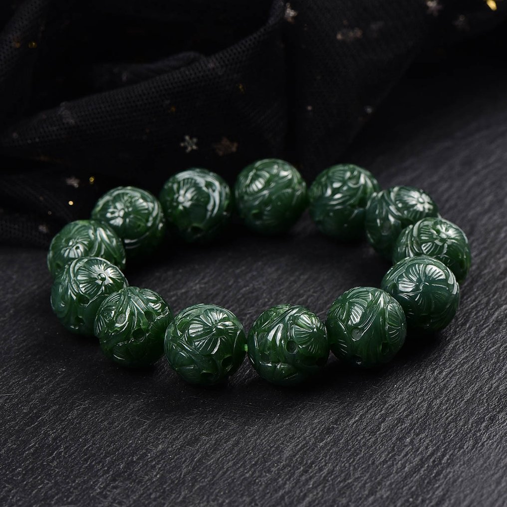 ALGT 认证——巨大且精湛的天然软玉玉镯 亮丽的色彩，因其清晰而突显- 75.21 g #1.0