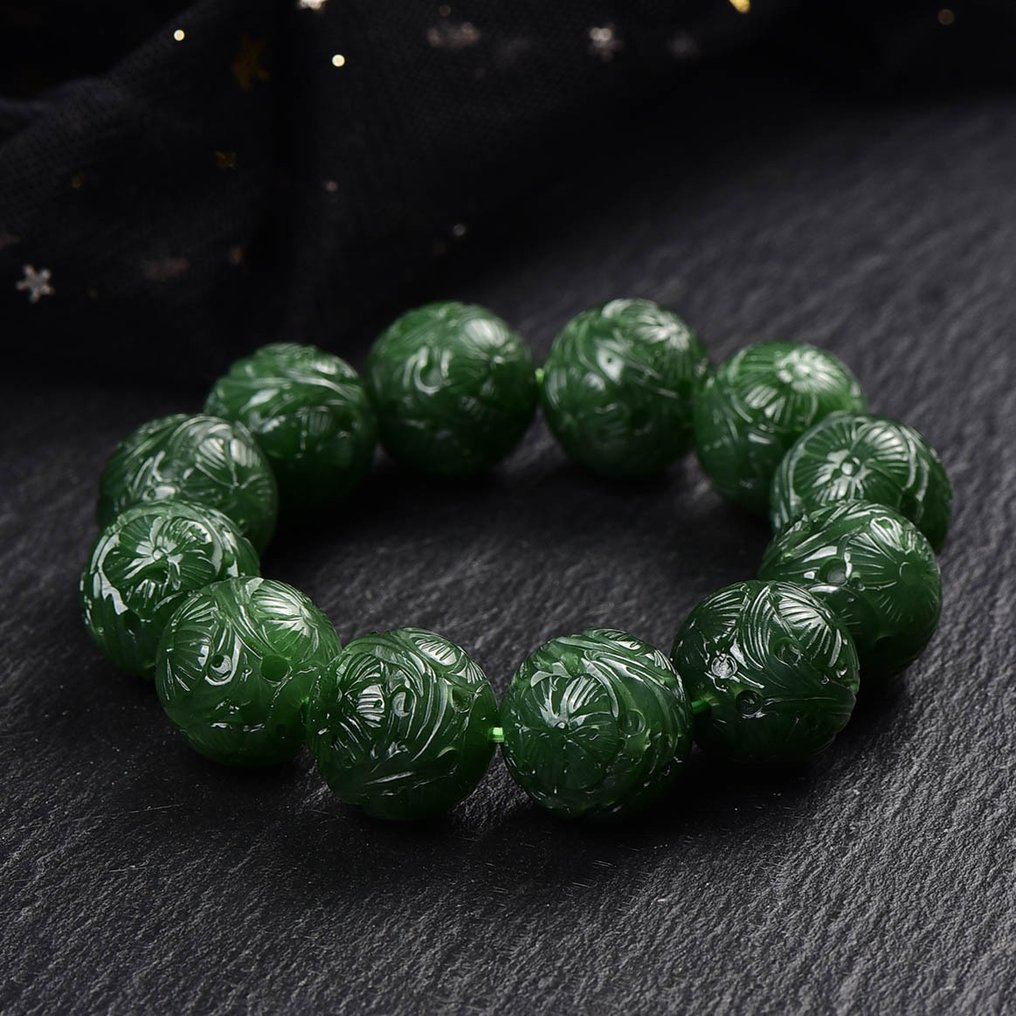 ALGT Certified - Huge and Masterful Natural Nephrite Jade Bracelet - A perfect interplay of clarity and color- 102.57 g #3.2