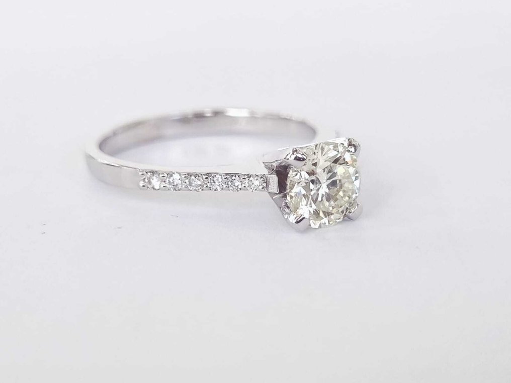 Δαχτυλίδι αρραβώνων - 18 καράτια Λευκός χρυσός - 1.04ct. tw. Διαμάντι (Φυσικό) - Διαμάντι #1.0