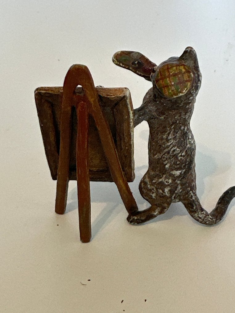 Skulptur, Le peintre - 6 cm - Koldmalet bronze #3.2