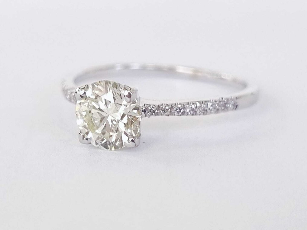 订婚戒指 - 18K包金 白金 -  0.99ct. tw. 钻石 (天然) - 钻石 #3.2