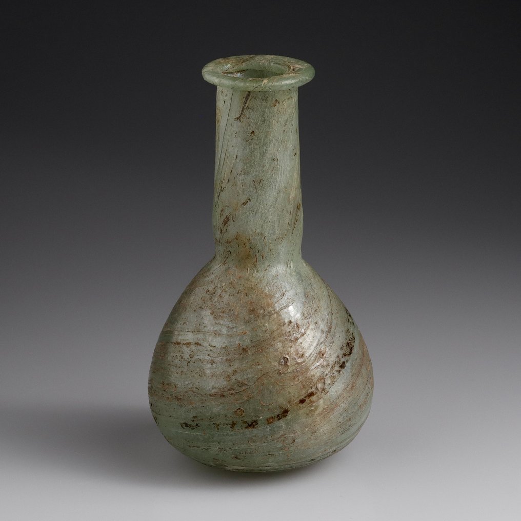 古羅馬 玻璃 具有梨形瓶身的药膏瓶 - 122 mm #1.0