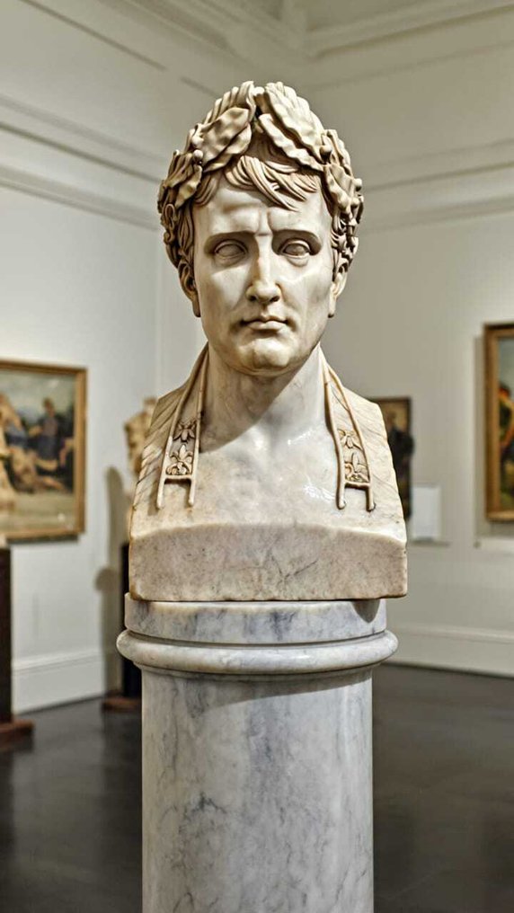 Γλυπτό, Busto di Napoleone in marmo di Carrara - 62 cm - Μάρμαρο #1.0