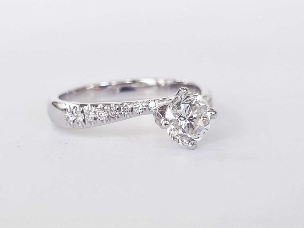 Δαχτυλίδι αρραβώνων - 18 καράτια Λευκός χρυσός - 0.96ct. tw. Διαμάντι (Φυσικό) - Διαμάντι #1.0