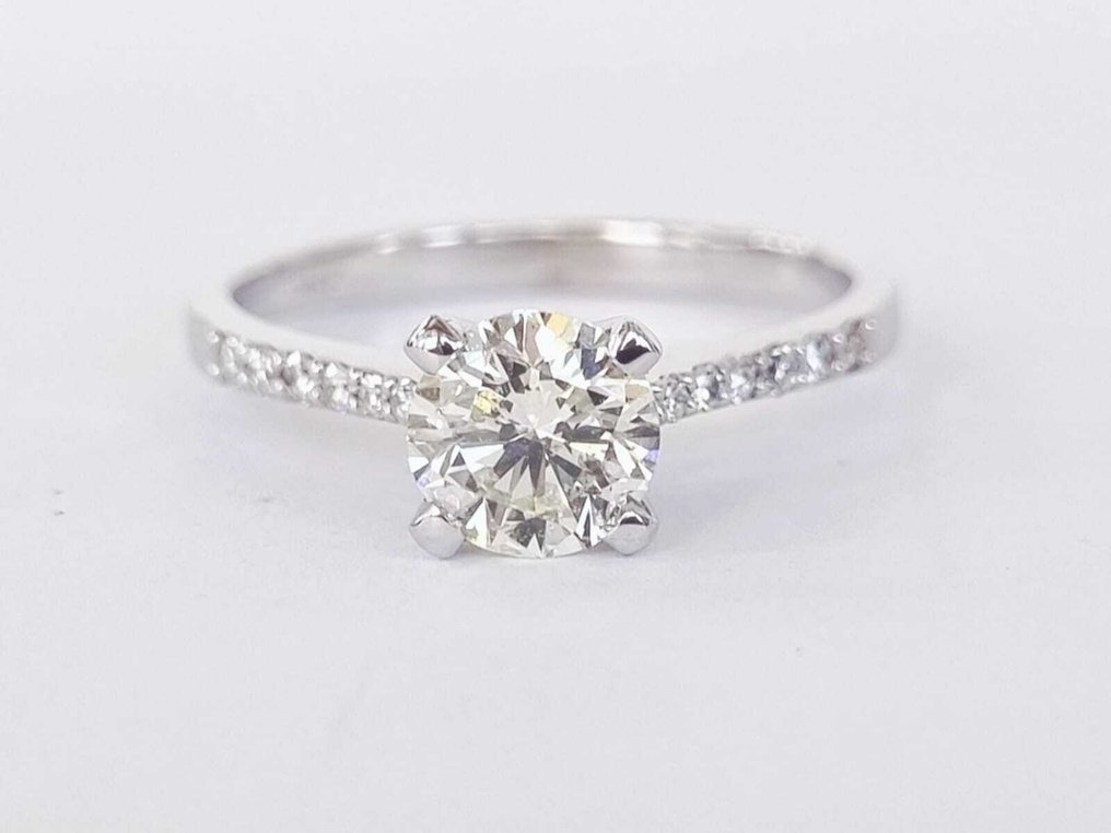 Δαχτυλίδι αρραβώνων - 18 καράτια Λευκός χρυσός - 1.04ct. tw. Διαμάντι (Φυσικό) - Διαμάντι #1.0