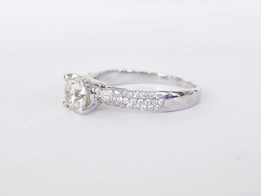 訂婚戒指 - 18 克拉 白金 -  1.12ct. tw. 鉆石 (天然) - 鉆石 #2.1