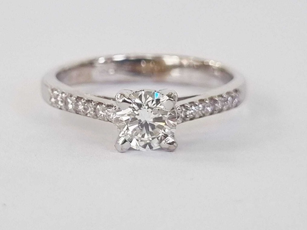 訂婚戒指 - 14 克拉 白金 - 0.66ct. tw. 鉆石 (天然) - 鉆石 #4.3