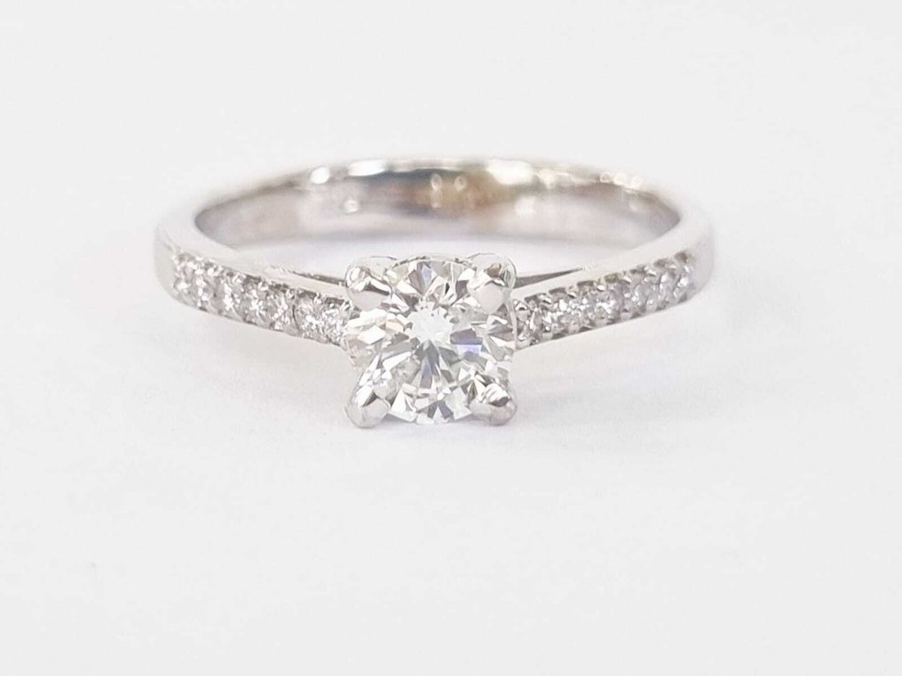 訂婚戒指 - 14 克拉 白金 - 0.66ct. tw. 鉆石 (天然) - 鉆石 #1.0