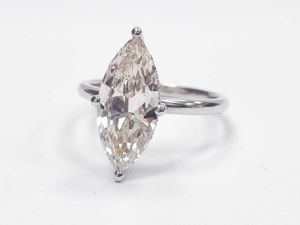 Δαχτυλίδι αρραβώνων - 14 καράτια Λευκός χρυσός - 3.13ct. tw. Διαμάντι (Φυσικό) - Διαμάντι #1.0