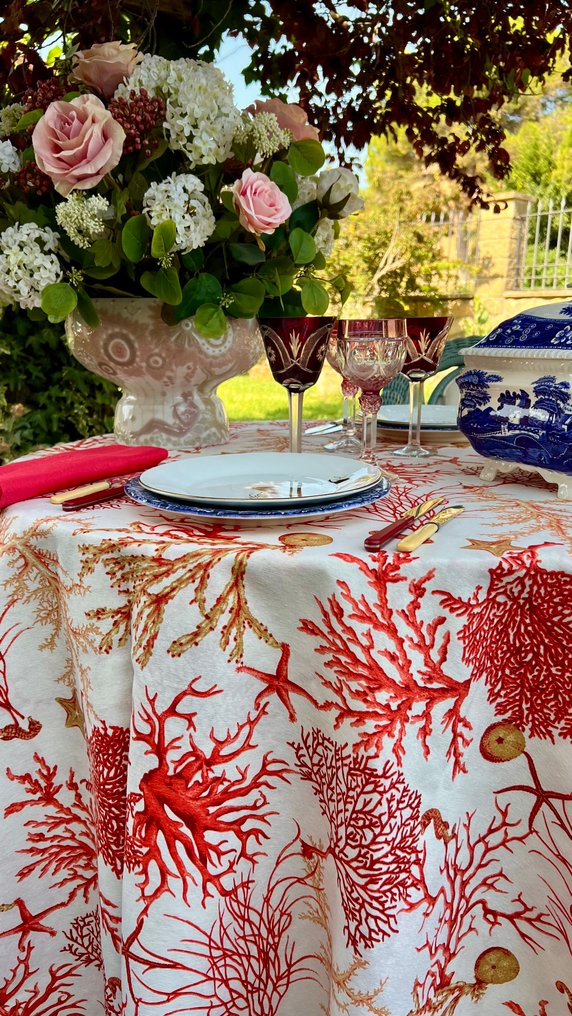 Coral atoll mantel for large tables. - Tablecloth  - 270 cm - 180 cm #1.0