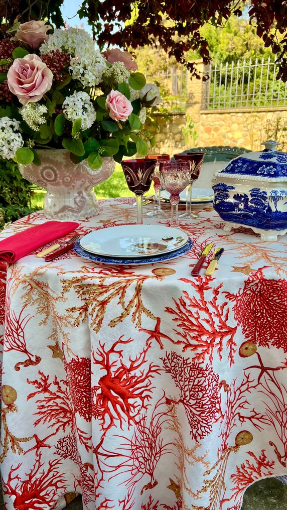 Coral atoll mantel for large tables. - Tablecloth  - 270 cm - 180 cm #3.2