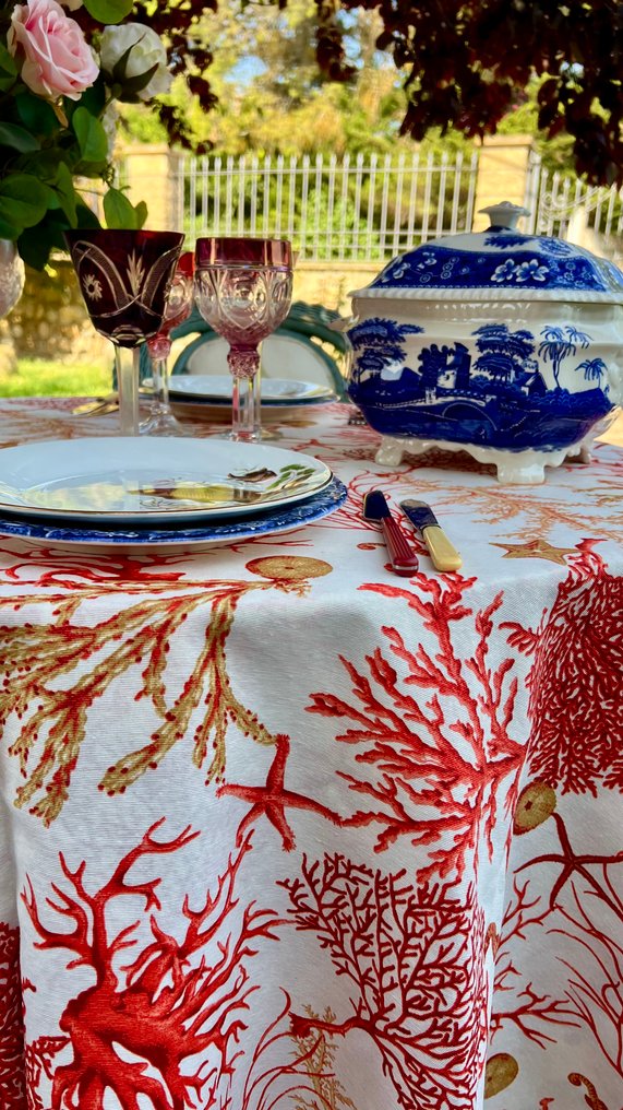 Coral atoll mantel for large tables. - Tablecloth  - 270 cm - 180 cm #1.0