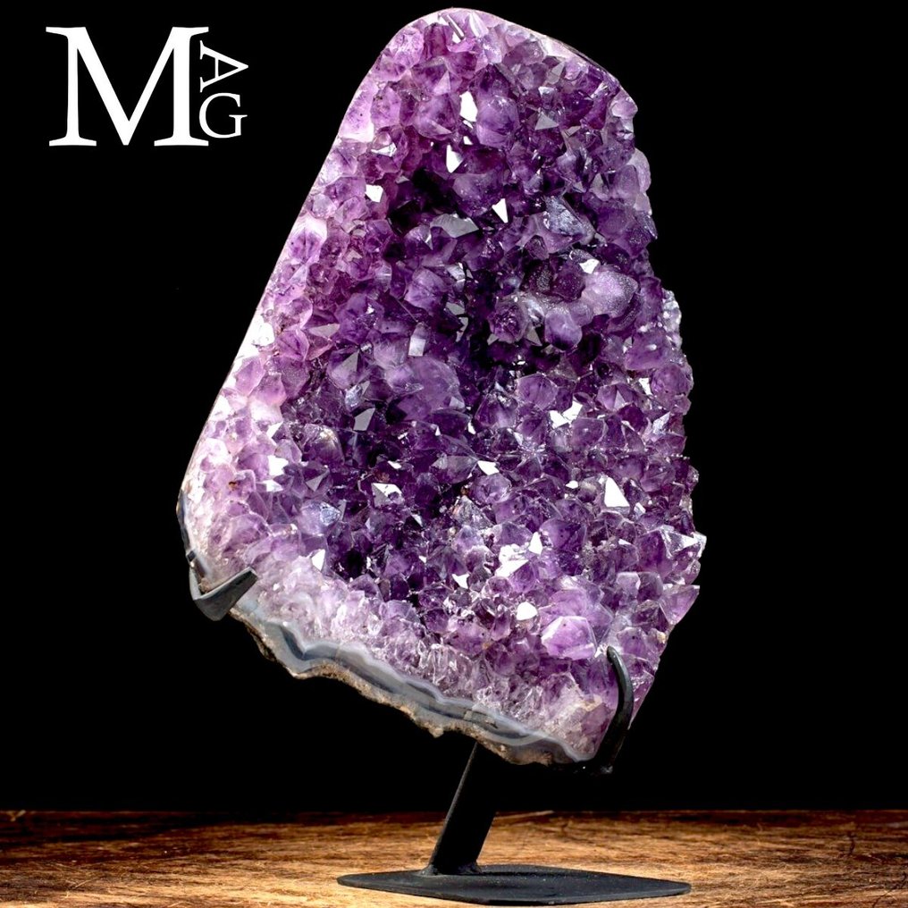 Amethyst Druzy Πρώτης Ποιότητας - Φυσικό Βαθύ Μωβ Χρώμα - Μακροκρυστάλλωση - Ύψος: 400 mm - Πλάτος: 300 mm- 9570 g #1.0