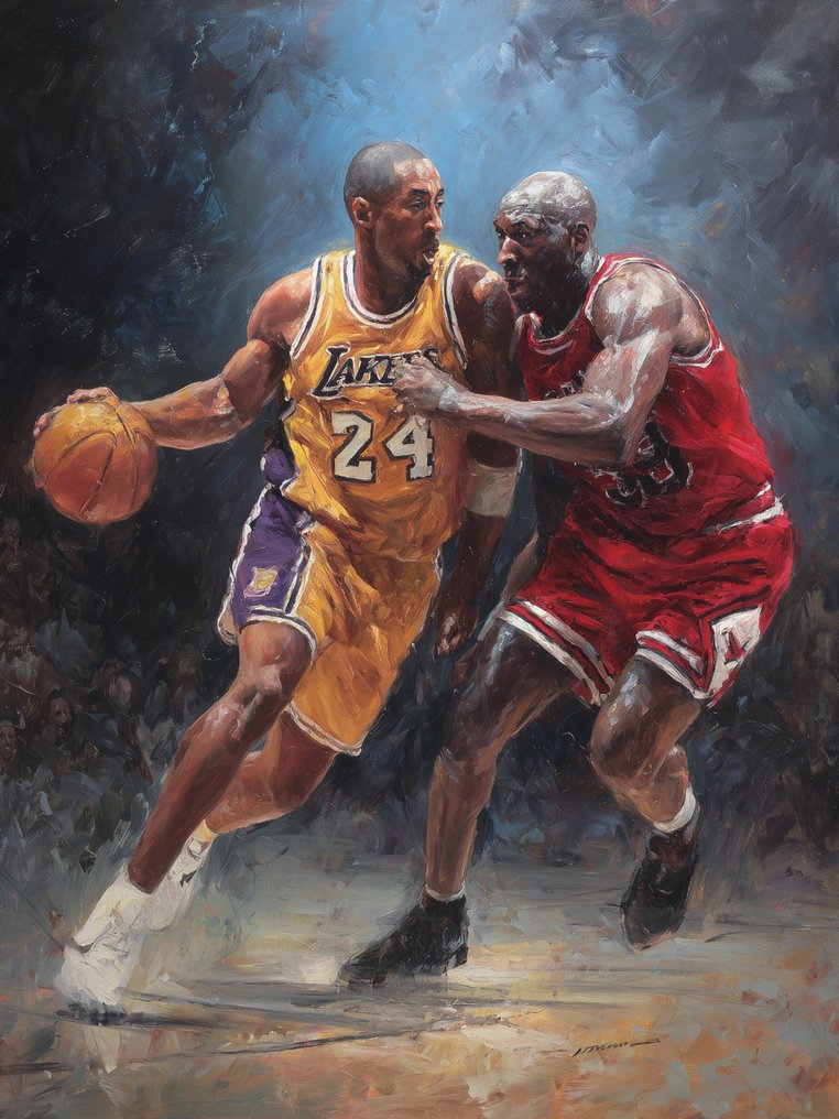 Canvas Fit - Alberto Ricardo - Duelo de Leyendas: Kobe Bryant y Michael Jordan #1.0
