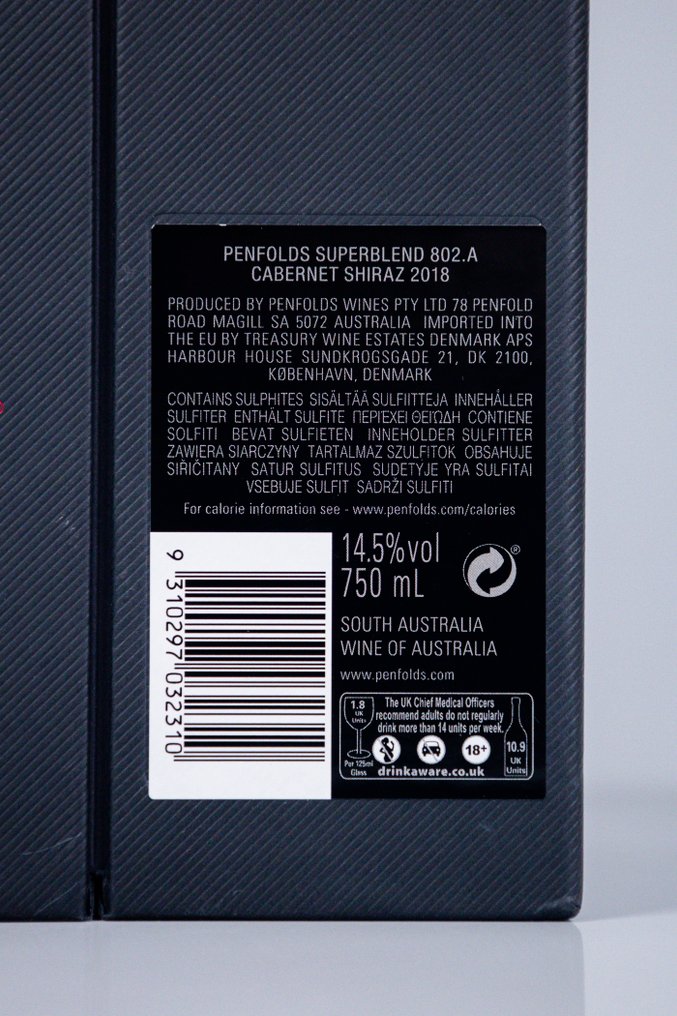 2018 Penfolds, Superblend 802.A - Etelä-Australia - 1 Pullo (0.75L) #1.0