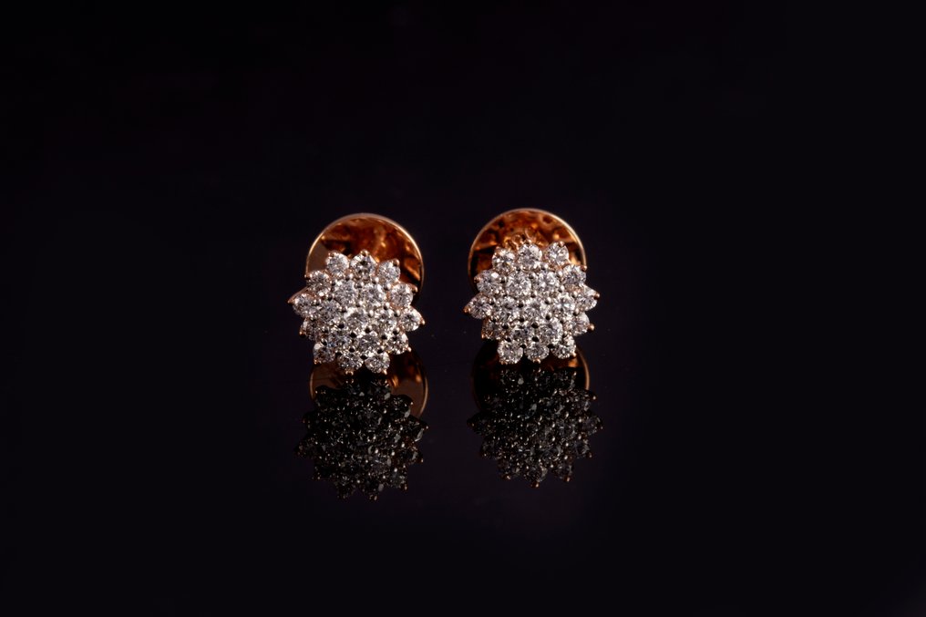 Σκουλαρίκια - 18 καράτια Ροζ χρυσό -  0.27ct. tw. Διαμάντι (Φυσικό) - Διαμάντι #2.1
