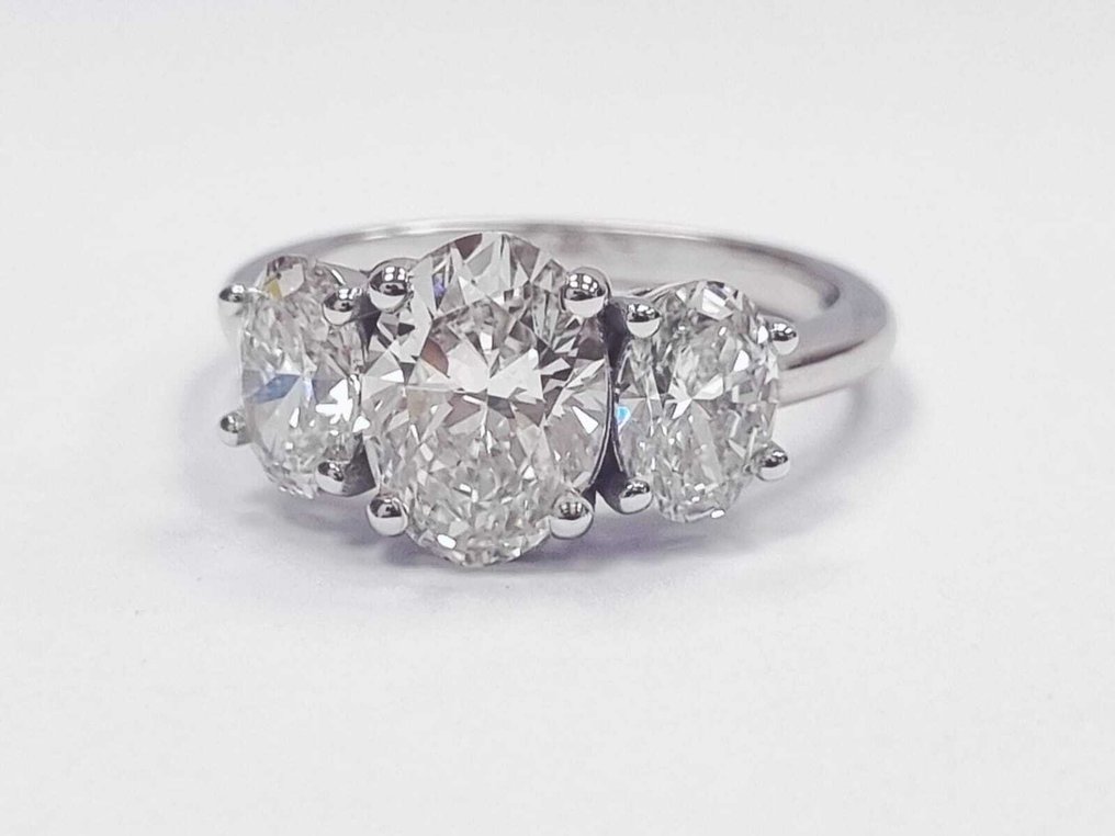 訂婚戒指 - 14 克拉 白金 - 3.37ct. tw. 鉆石 (實驗室培育) - 鉆石 #3.2