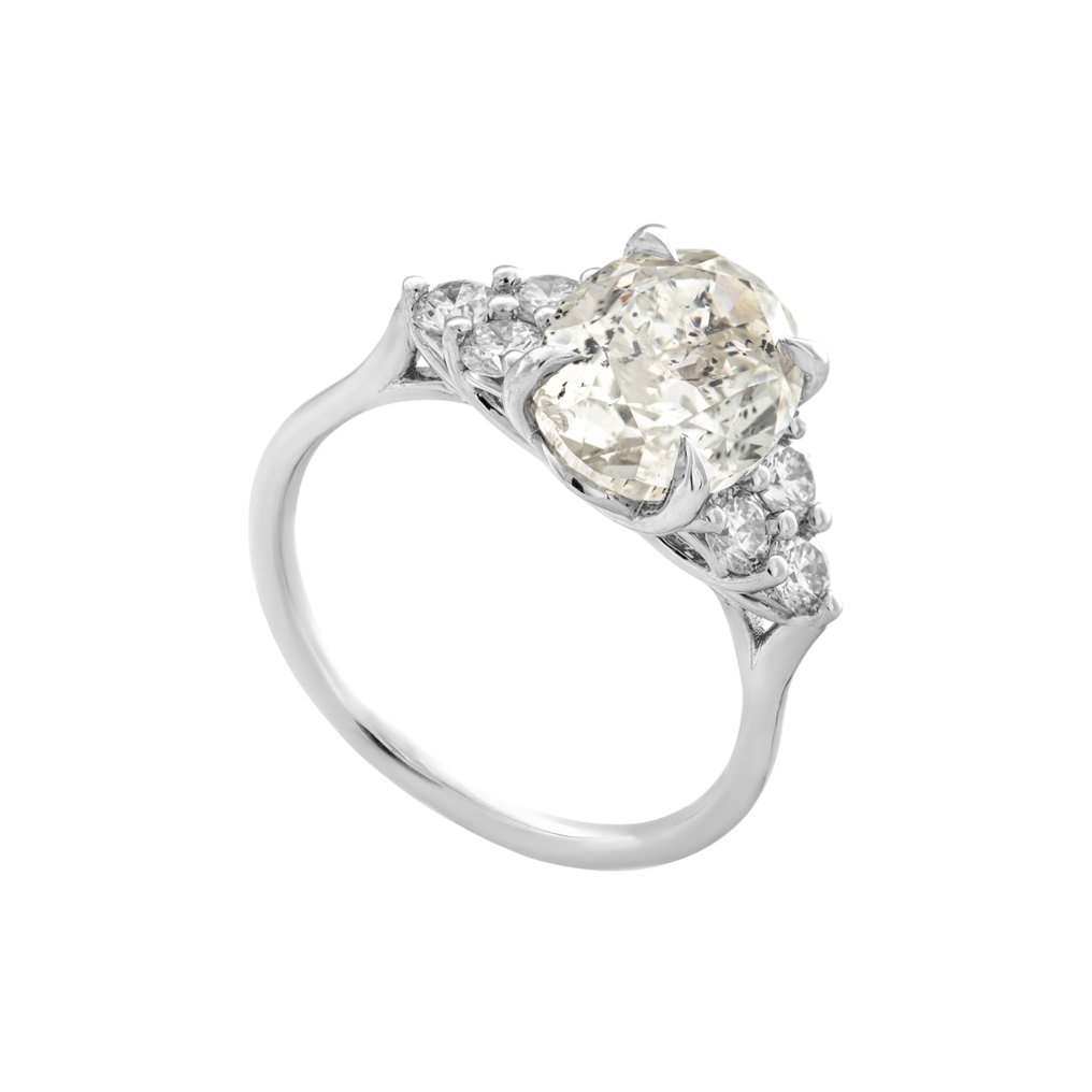 Δαχτυλίδι - 14 καράτια Λευκός χρυσός - 3.80ct. tw. Διαμάντι (Φυσικό) - Διαμάντι #1.0