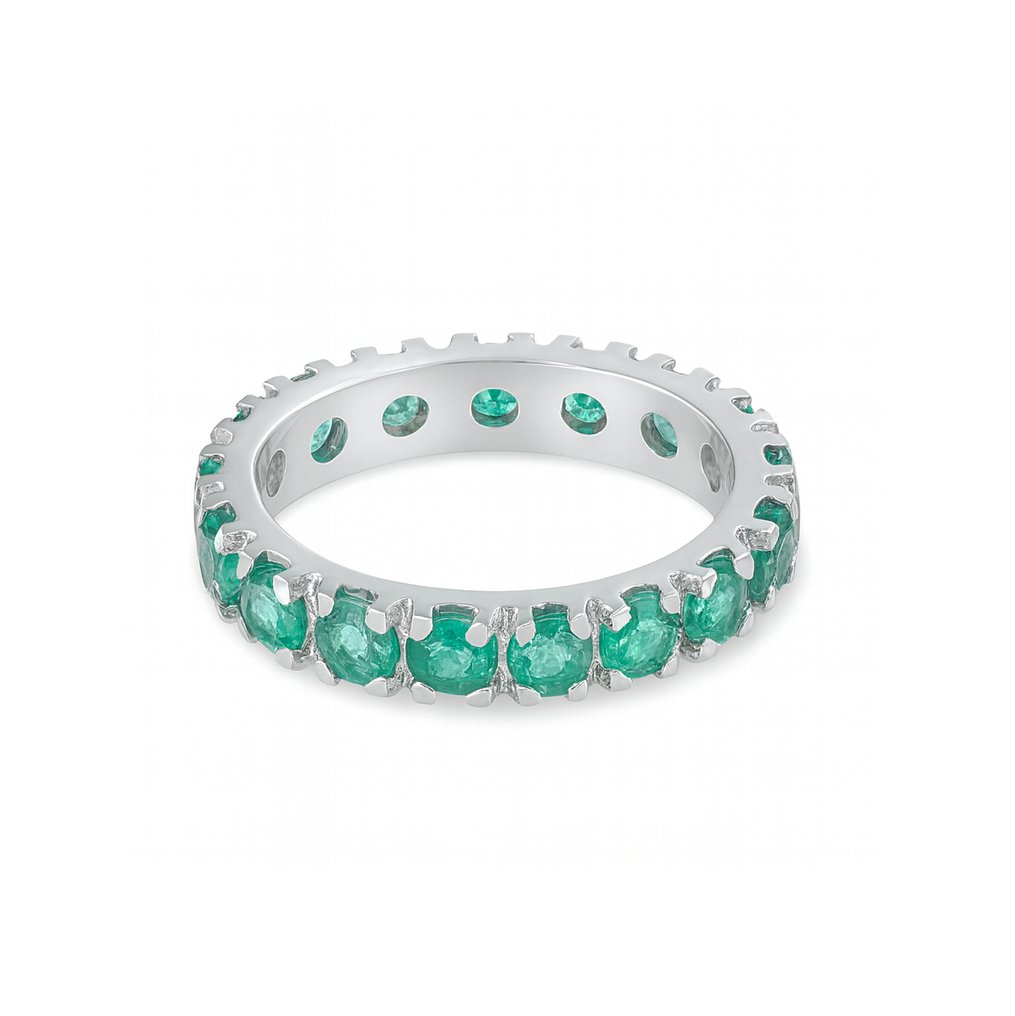 Ring - 18 kt Vittguld - 2.10ct. tw. Smaragd #3.2