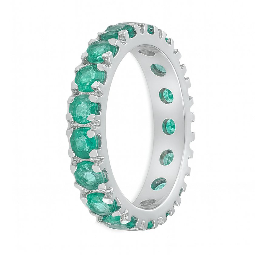 Ring - 18 kt Vittguld - 2.10ct. tw. Smaragd #1.0