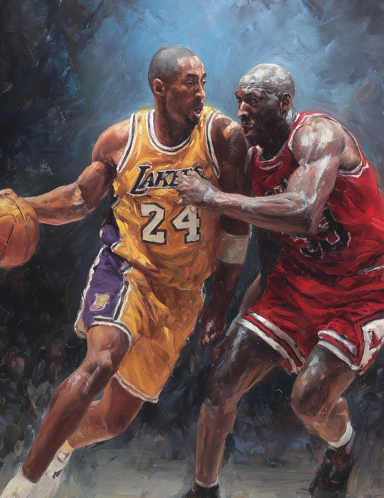 Canvas Fit - Alberto Ricardo - Duelo de Leyendas: Kobe Bryant y Michael Jordan #1.0