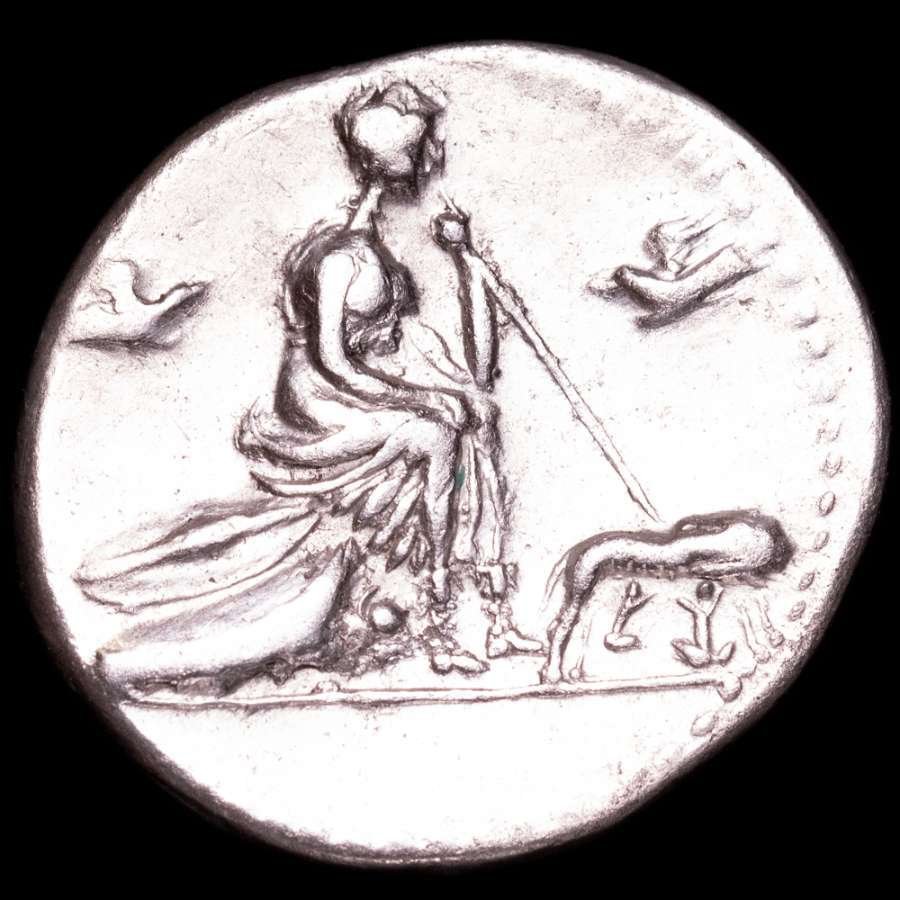 Roman Republic Anonymous she wolf and twins Denarius Rome mint 115