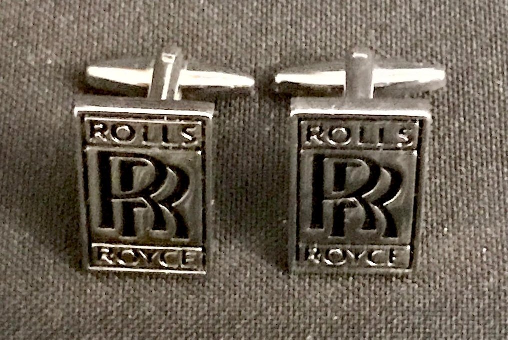 Un magnifico paio di gemelli da camicia in argento placcato 925/000, Rolls Royce, inglesi, con - Gemelli #2.1
