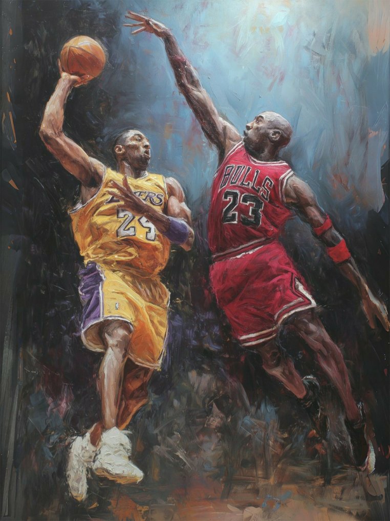 Canvas Fit - Alberto Ricardo - Kobe Bryant y Michael Jordan. íconos deportivos, #1.0