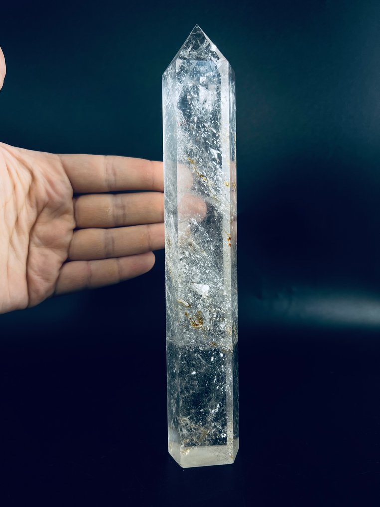 Premium Clear Quartz Crystal Tower Energy cleanser & amplifier - Height: 240 mm - Width: 40 mm- 622 g - (1) #3.2