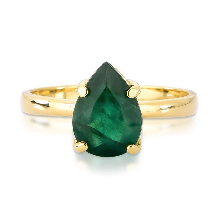 戒指 - 18K包金 黄金 - 2.02ct. tw. 祖母绿 - 801974 #1.0