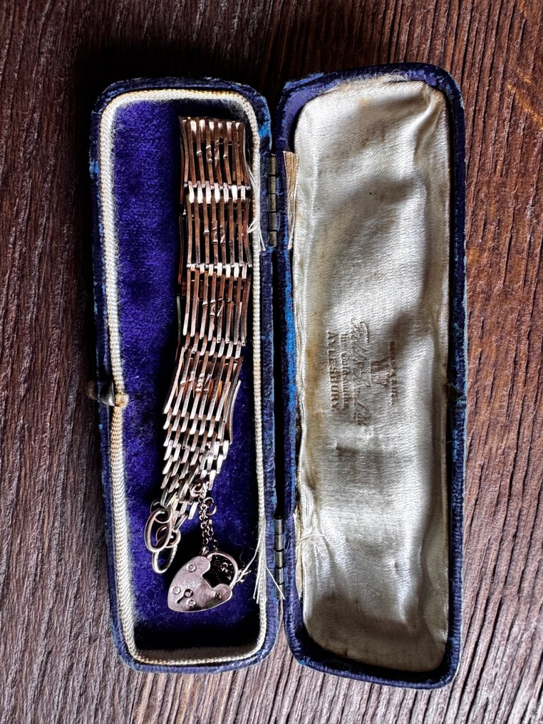 9 節 - 黃金, 正品1880(c) Field & Sons共济会金镀门链手链，配有9克拉金锁扣/已盖章 - 手鍊 #1.0