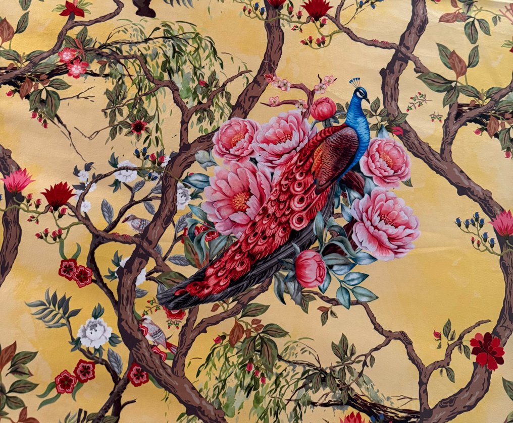 Prestisjefylt kinnfarget fløyelsstoff - japansk minimalstil. - Tekstil - 4 m - 1.4 m #1.0