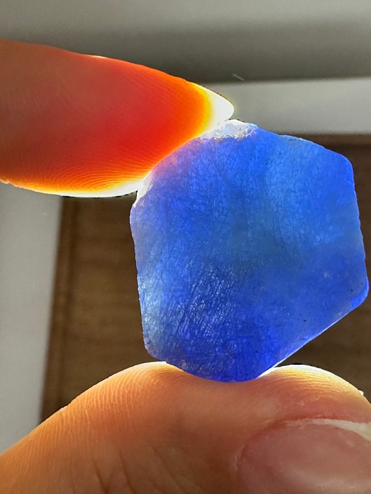 Sapphire Albastru regal de top neobișnuit. „Plin de cristale și de înaltă calitate, piesă specială uriașă” - Înălțime: 25 mm - Lățime: 24 mm- 10.01 g #4.3